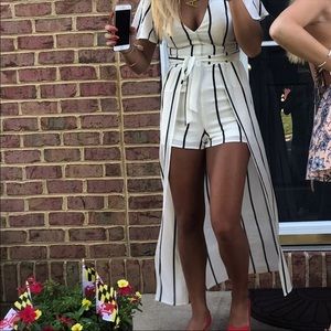 White High Low Dress Jumpsuit